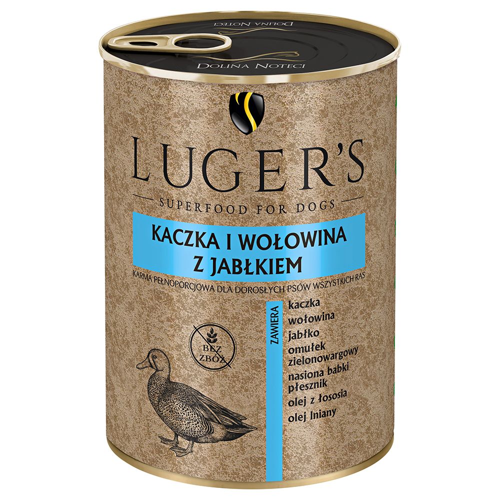 Luger's, karma mokra, 12 x 400 g - Kaczka i wołowina z jabłkiem