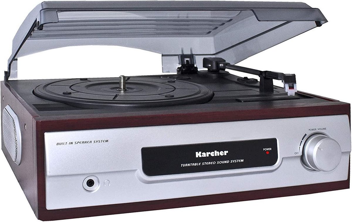 Gramofon Karcher KA 8050 33/45 RPM Paskowy RCA LED