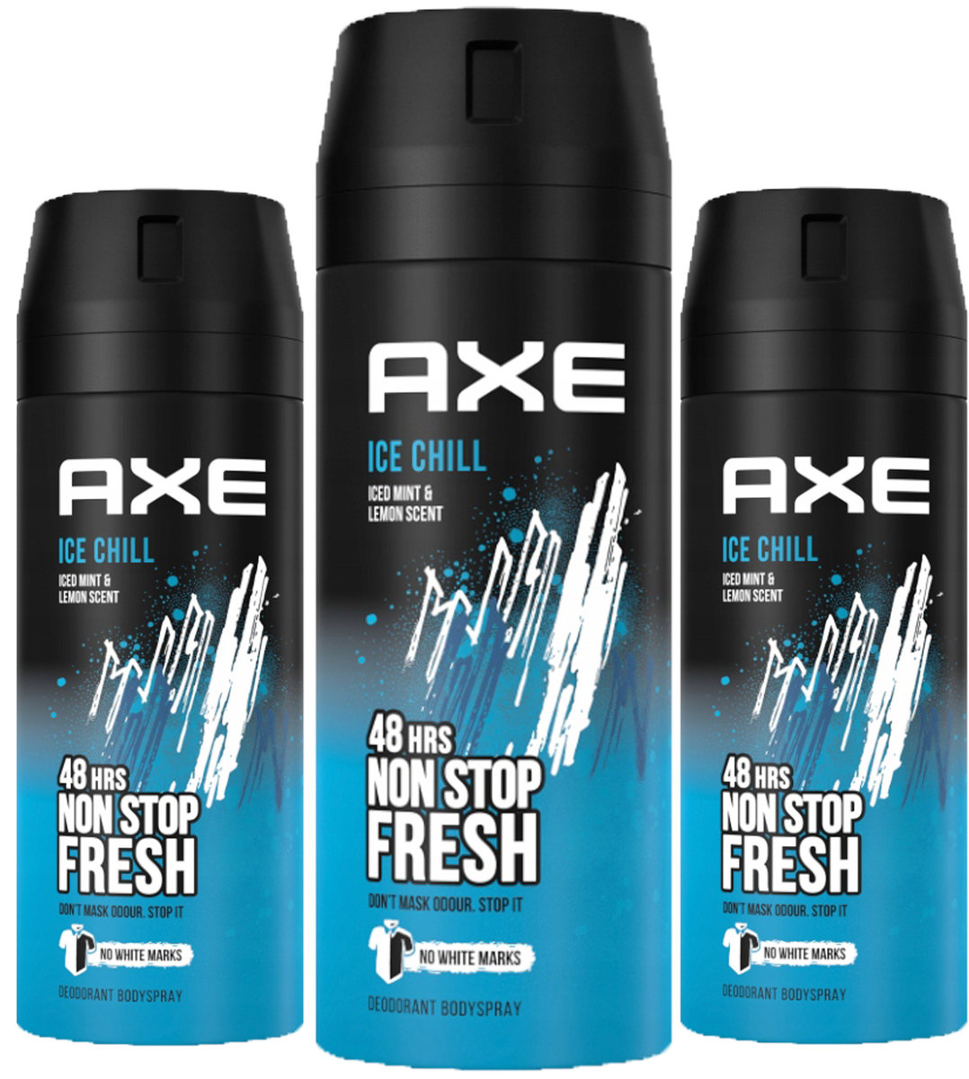 Axe Ice Chill, Dezodorant W Aerozolu, 3x150ml