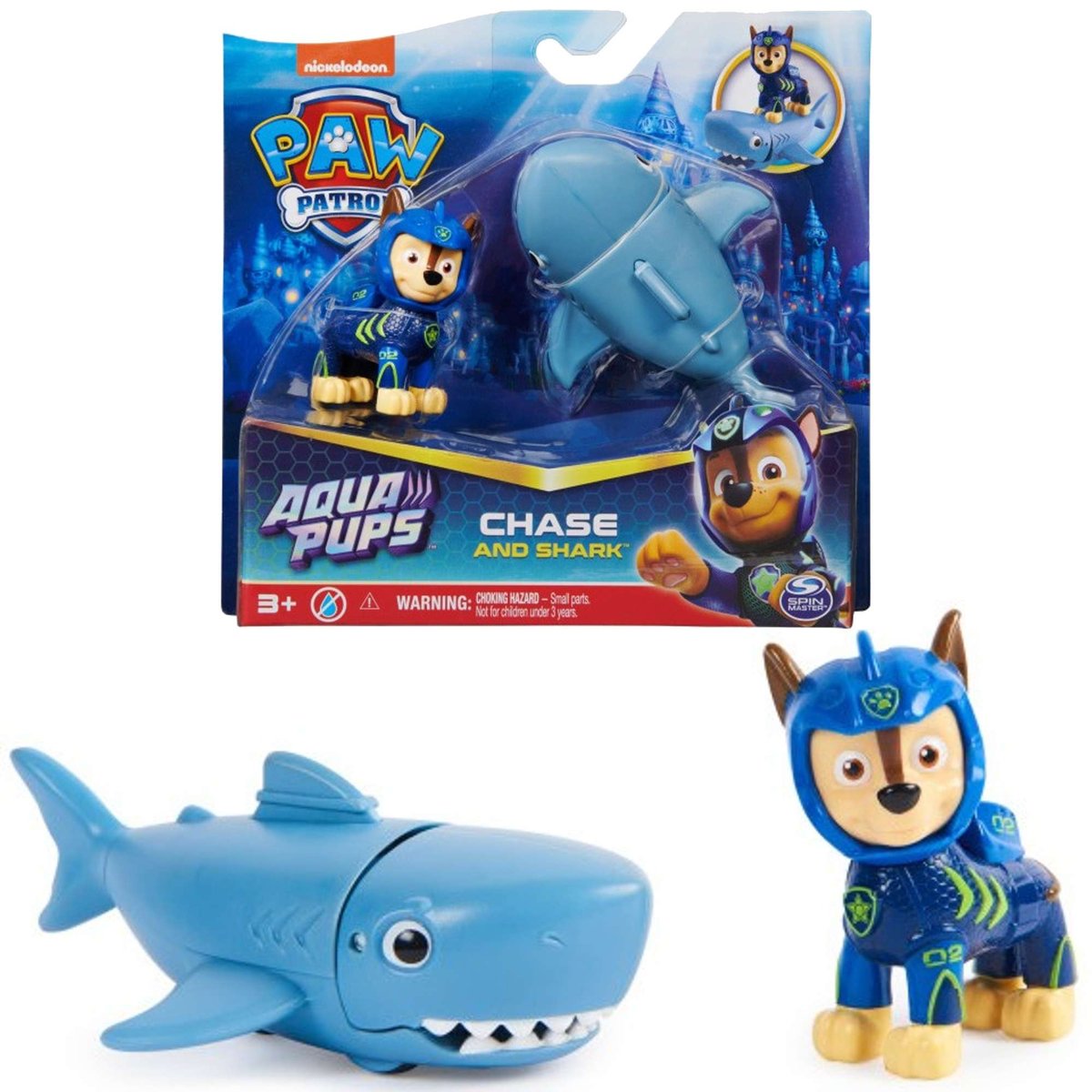 Psi Patrol Zestaw Aqua Pups figurka Chase i rekin