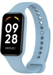 Bizon Etui z paskiem Strap + Case Watch Dots do Xiaomi Redmi Smart Band 2 / Xiaomi Mi Band 8 Active, błękitne