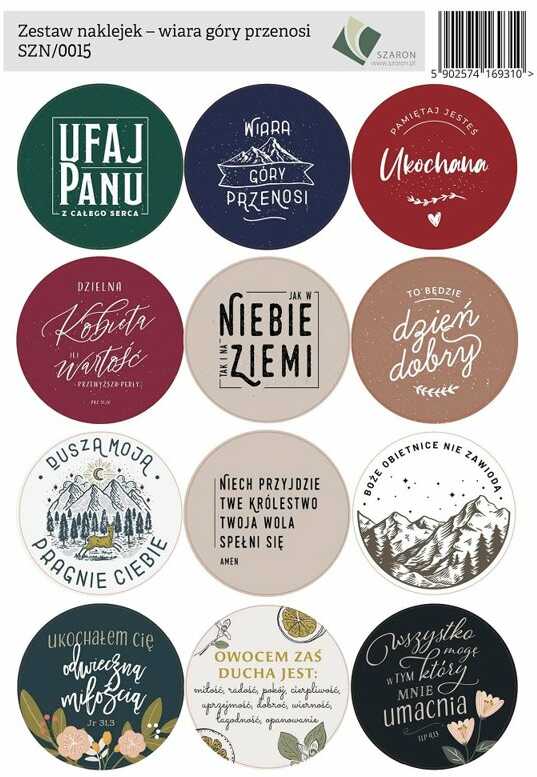 Zestaw naklejek 15 - wiara góry przenosi