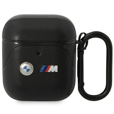 Etui BMW BMA222PVTK do AirPods 1/2 cover czarny/black Leather Curved Line