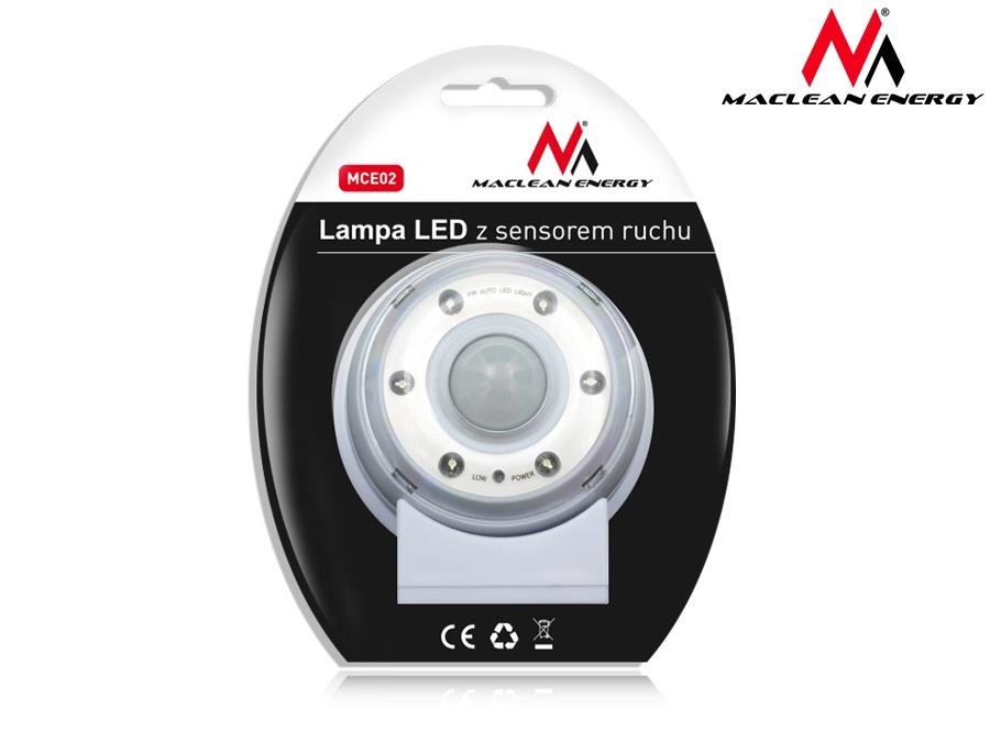 Maclean Lampa LED z sensorem ruchu MCE02