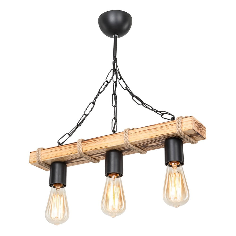 Czarno-naturalna lampa sufitowa 10.5x48.5 cm – Squid Lighting