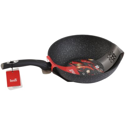 Patelnia VOK głęboka Czarny marmur 28cm INDUKCJA