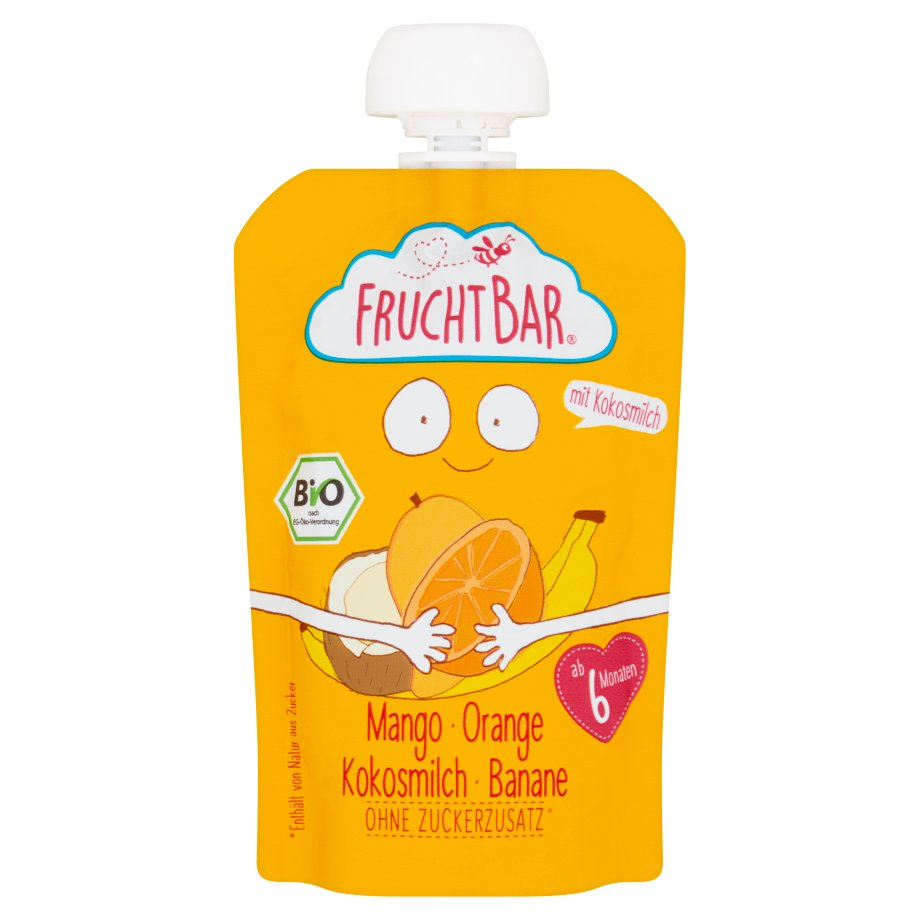 FruchtBar - BIO Mus mango pomarańcza mleko kokosowe po 6 miesiącu