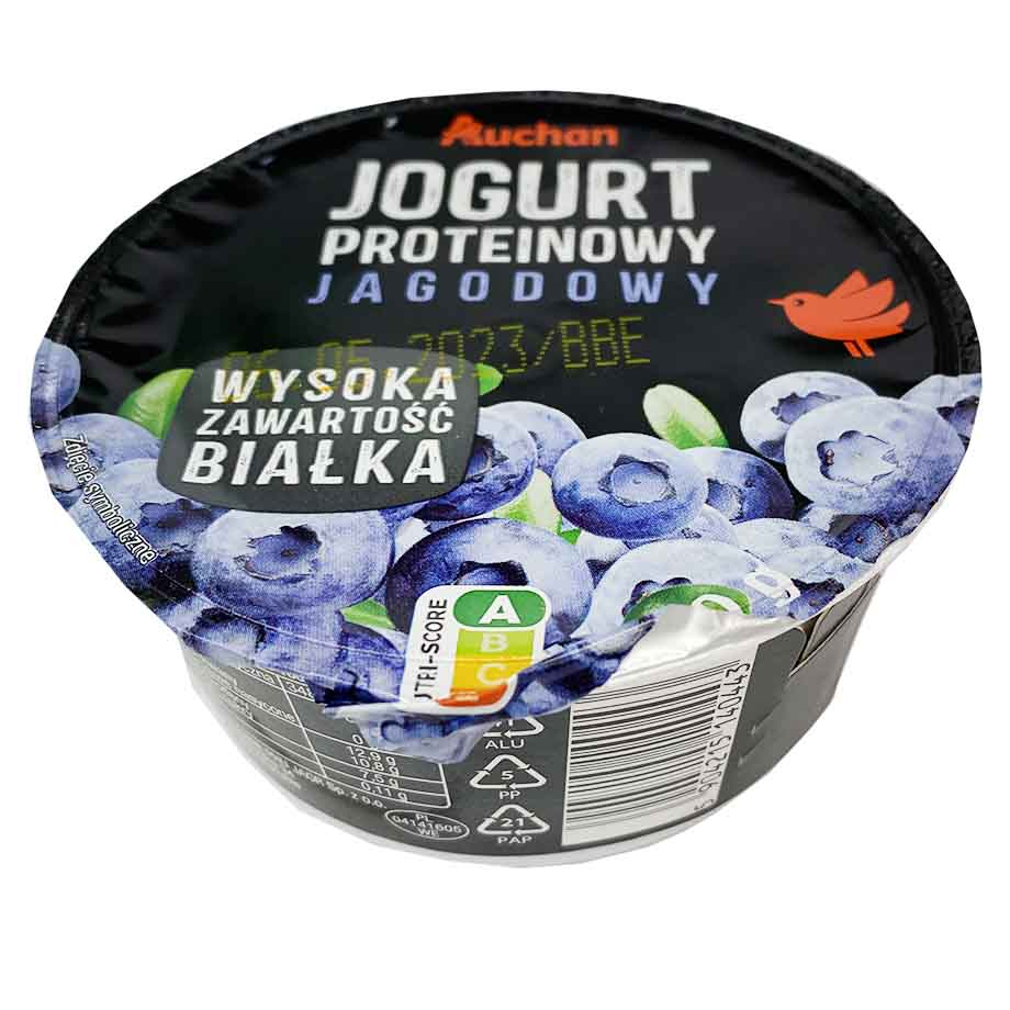 Auchan - Jogurt proteinowy jagodowy