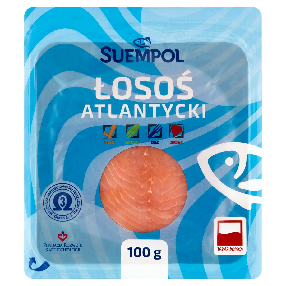 Suempol - Łosoś atlantycki, wędzony na zimno, plastrowany