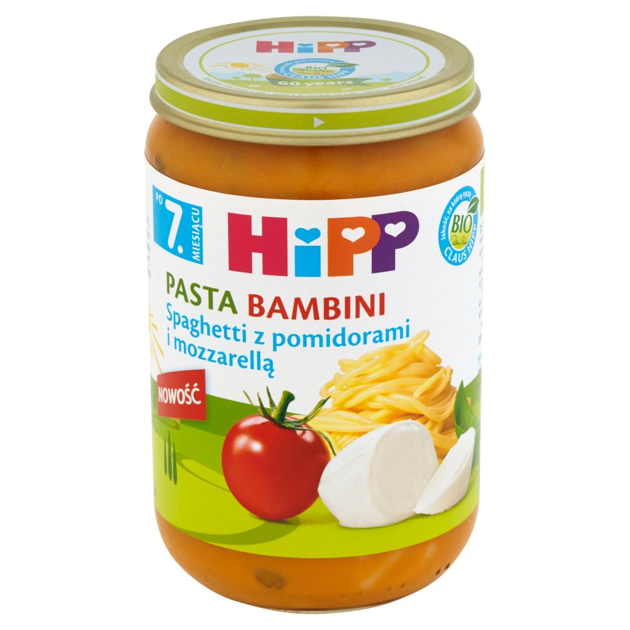 HIPP - Spaghetti z pomidorami i mozzarellą po 7 miesiącu