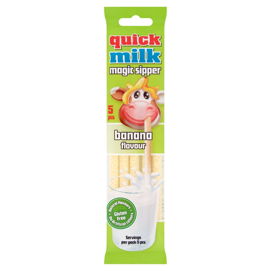 Quick Milk - Słomki smakowe do mleka o smaku bananowym