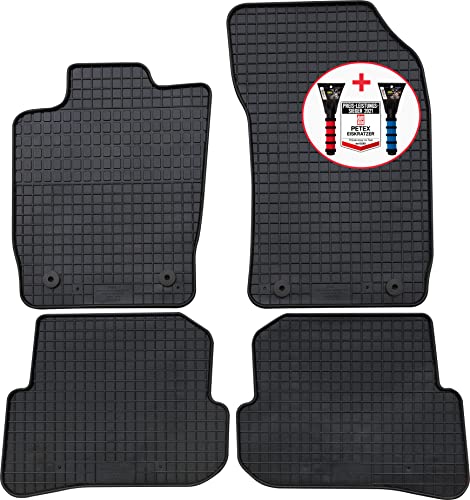 PETEX Dywaniki gumowe Premium 4-częściowy czarny + skrobaczka samochodowa test 52/2021