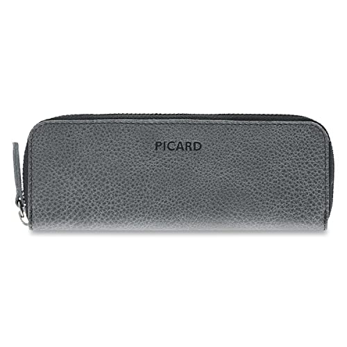 Picard Damskie etui na przybory piśmiennicze z prawdziwej skóry średnia | szerokość 2 cm wysokość 7 cm długość 18 cm z zamkiem błyskawicznym | biznesowe, na co dzień |