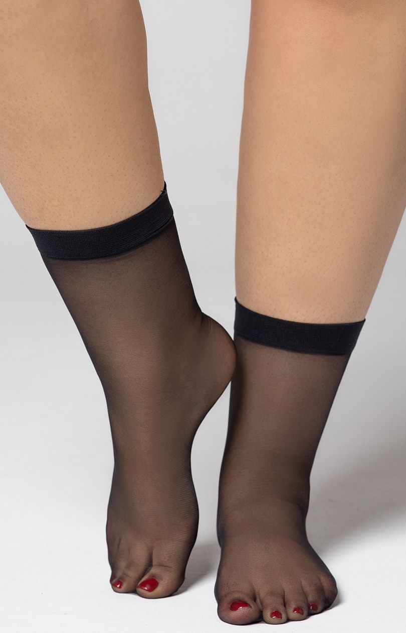 Charlotte 20 DEN 2-pack cienkich skarpetek damskich, Kolor czarny (onyx), Rozmiar 8/10, Mona Queen Size - Primodo.com