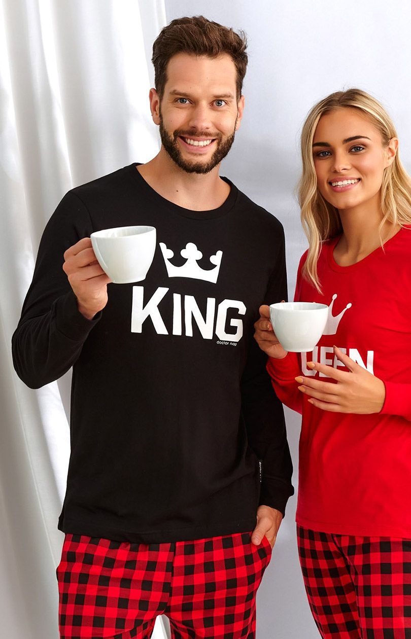 Piżama męska KING PMB.9761, Kolor czarny, Rozmiar S, Doctor Nap - Intymna