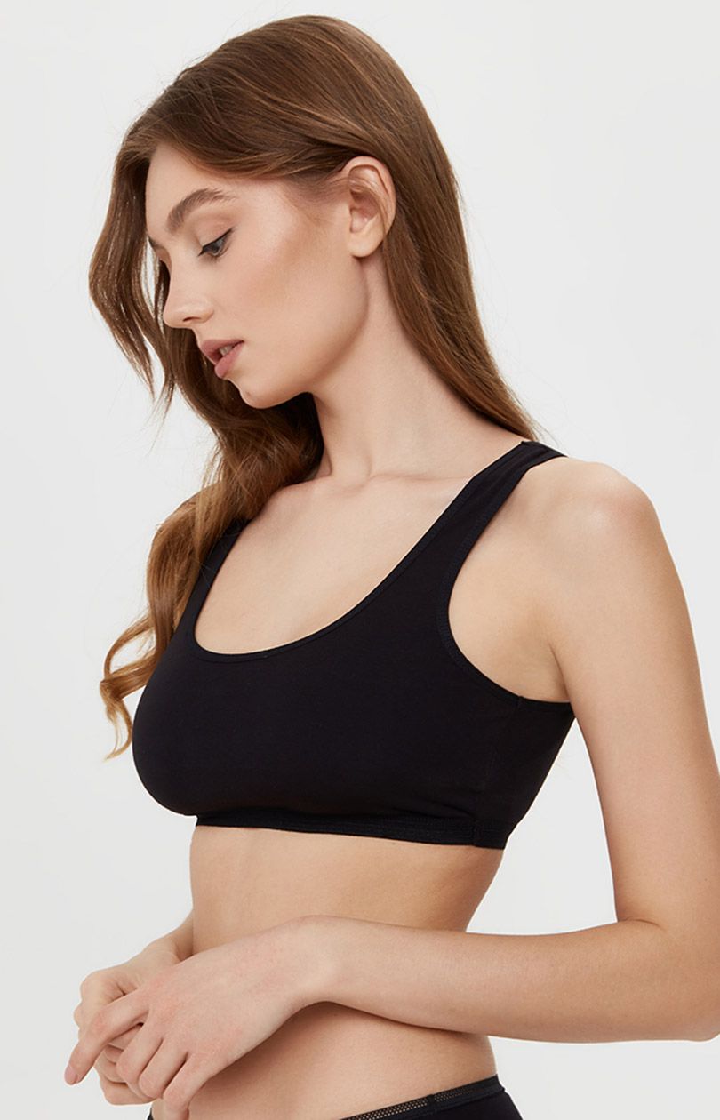 LBE 2018 bustier damski bawełniany, Kolor czarny, Rozmiar XL, Conte - Intymna