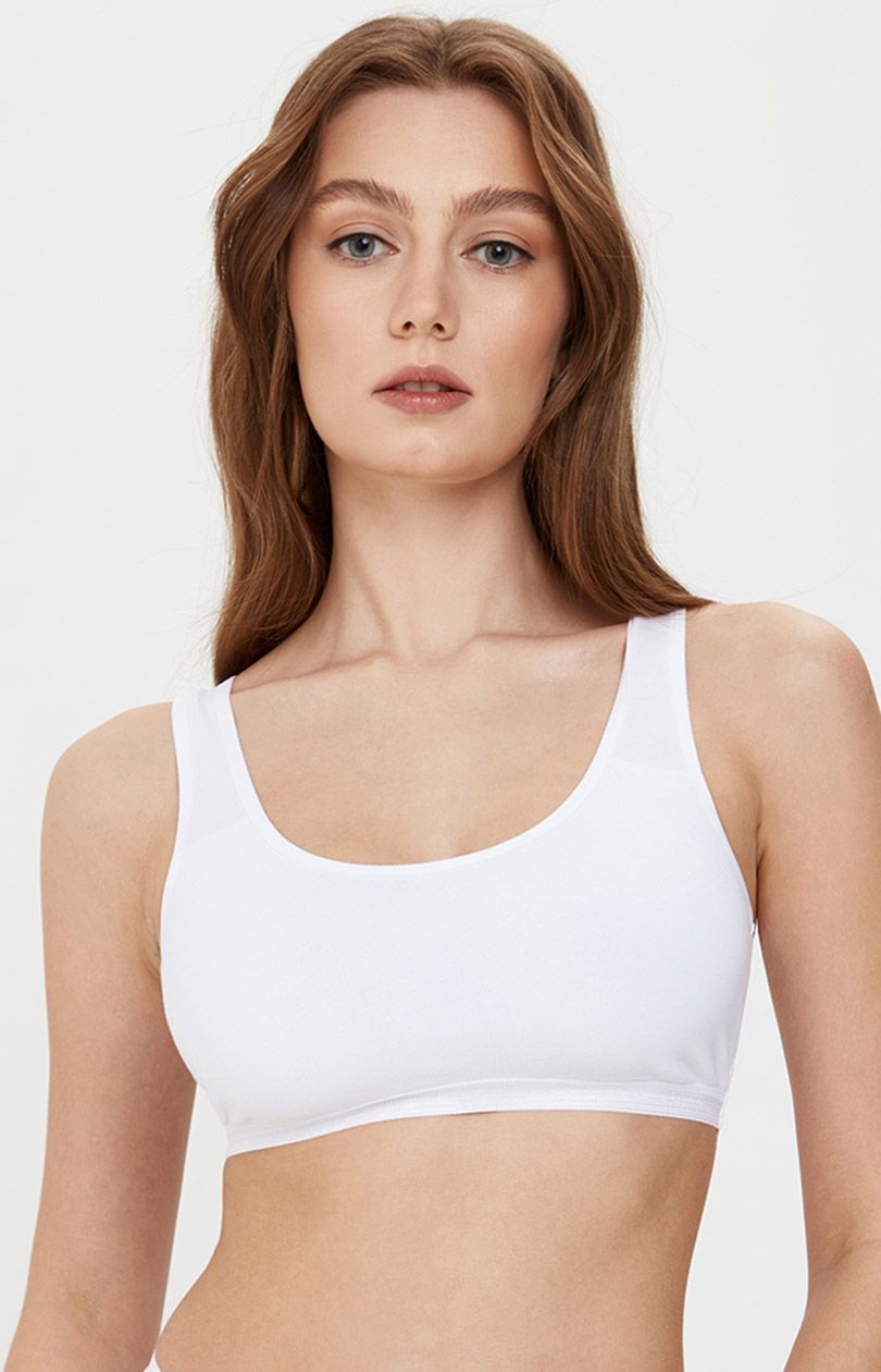 LBE 2018 bustier damski bawełniany, Kolor biały, Rozmiar XL, Conte - Intymna