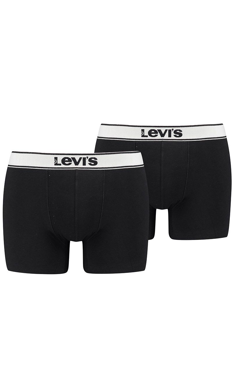 Levis 2-pack bawełnianych bokserek męskich 100001150, Kolor czarny melanż, Rozmiar S, Levis - Intymna