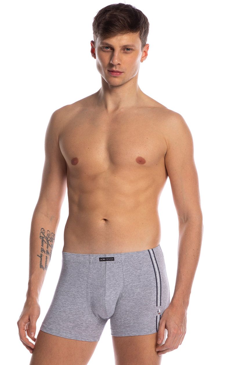 Bawełniane bokserki męskie 2-pack M-1011SZ, Kolor niebieski, Rozmiar L, LAMA - Intymna