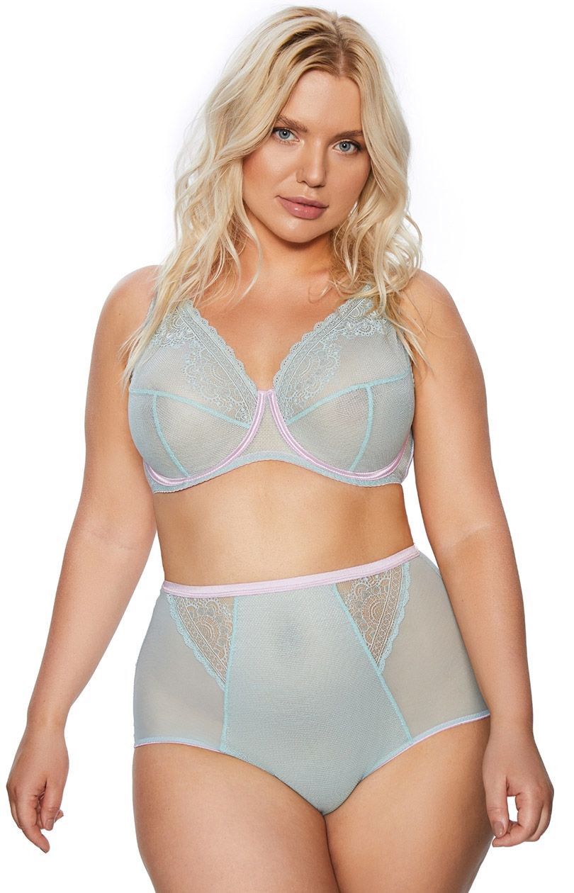 Pastellove III SC-833 koronkowy miętowy biustonosz soft, Kolor miętowy, Rozmiar 65F, Kinga - Intymna