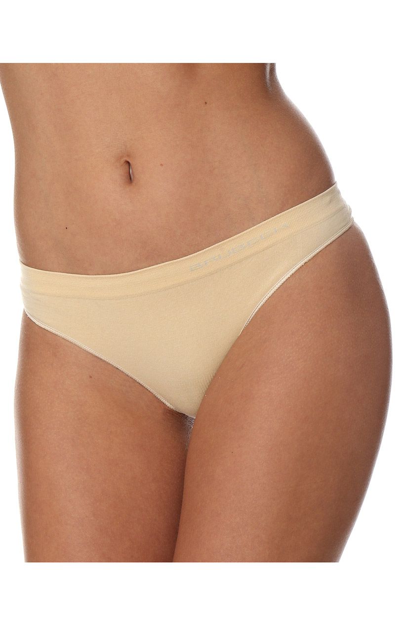 Stringi Comfort cotton TH0018W, Kolor beżowy, Rozmiar S, Brubeck - Intymna