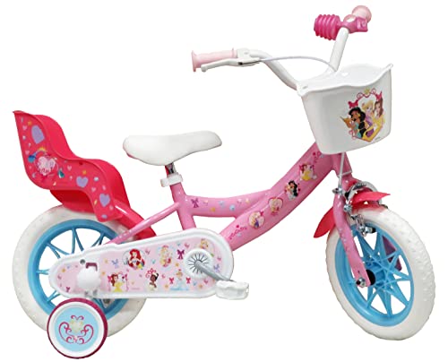 'ATLAS Rower dziecięcy 12'' Princess Disney wyposażony w 1 dziewczęcy hamulec, różowy'