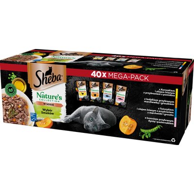 SHEBA saszetka 40x85 g Nature’s Collection Mix Smaków mokra karma pełnoporcjowa dla dorosłych kotów, w sosie,