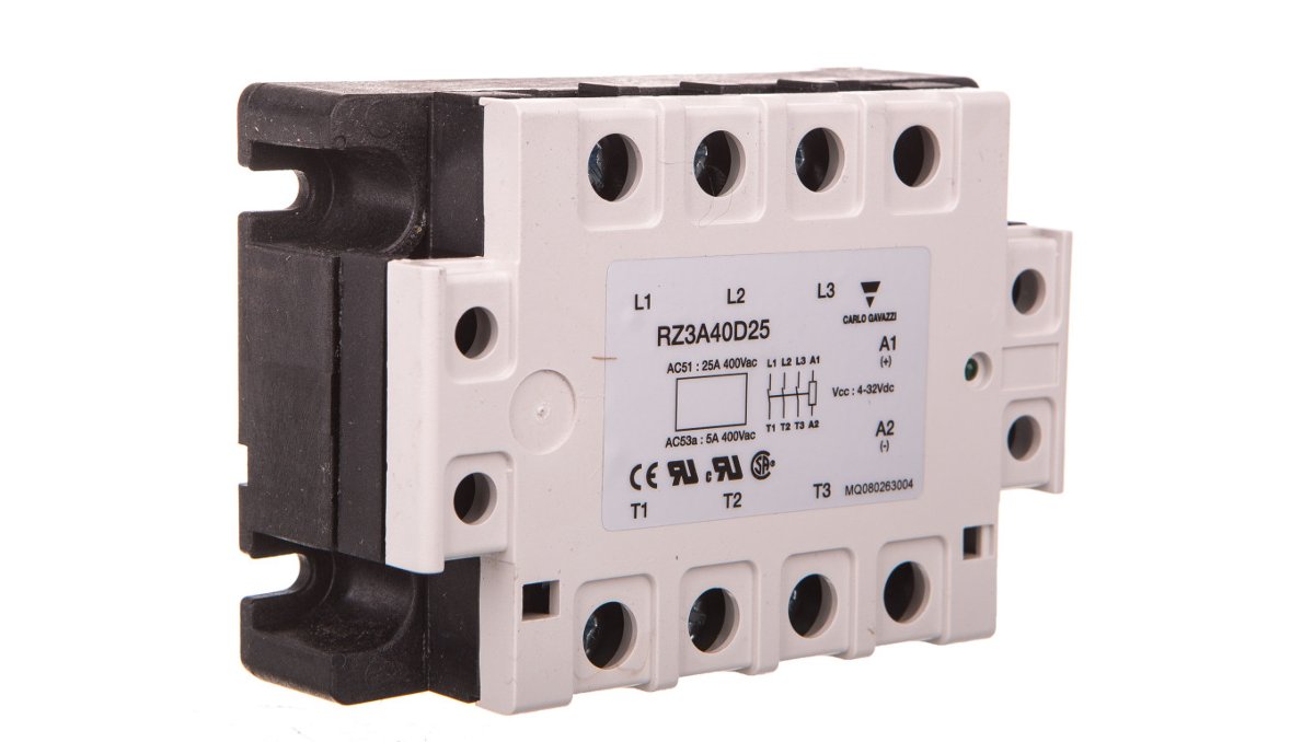 CARLO GAVAZZI Przekaźnik półprzewodnikowy trójfazowy 24-440V AC 25A 4-32V DC RZ3A40D25