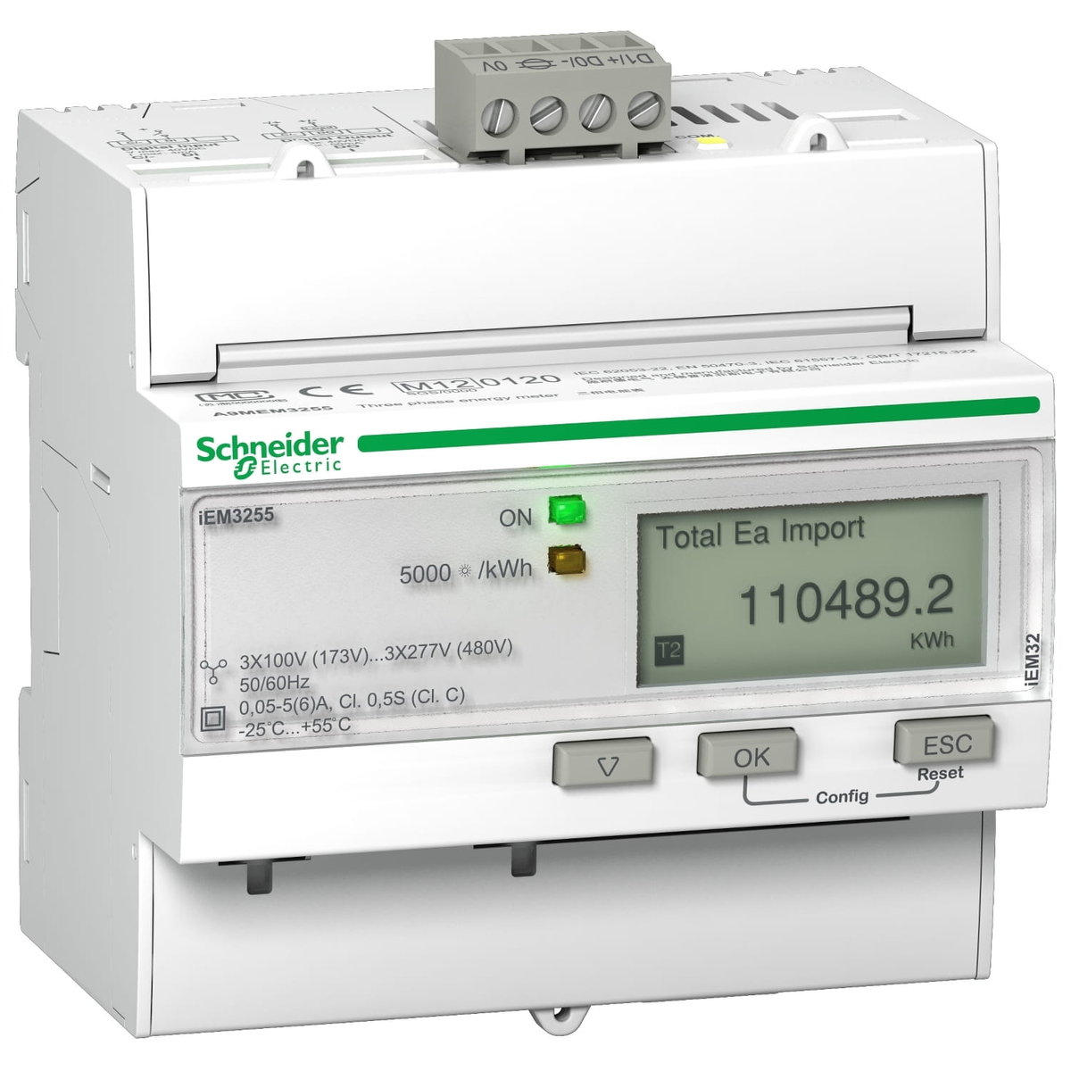 SCHNEIDER Triphase kwh meter ct modbus mid A9MEM3255