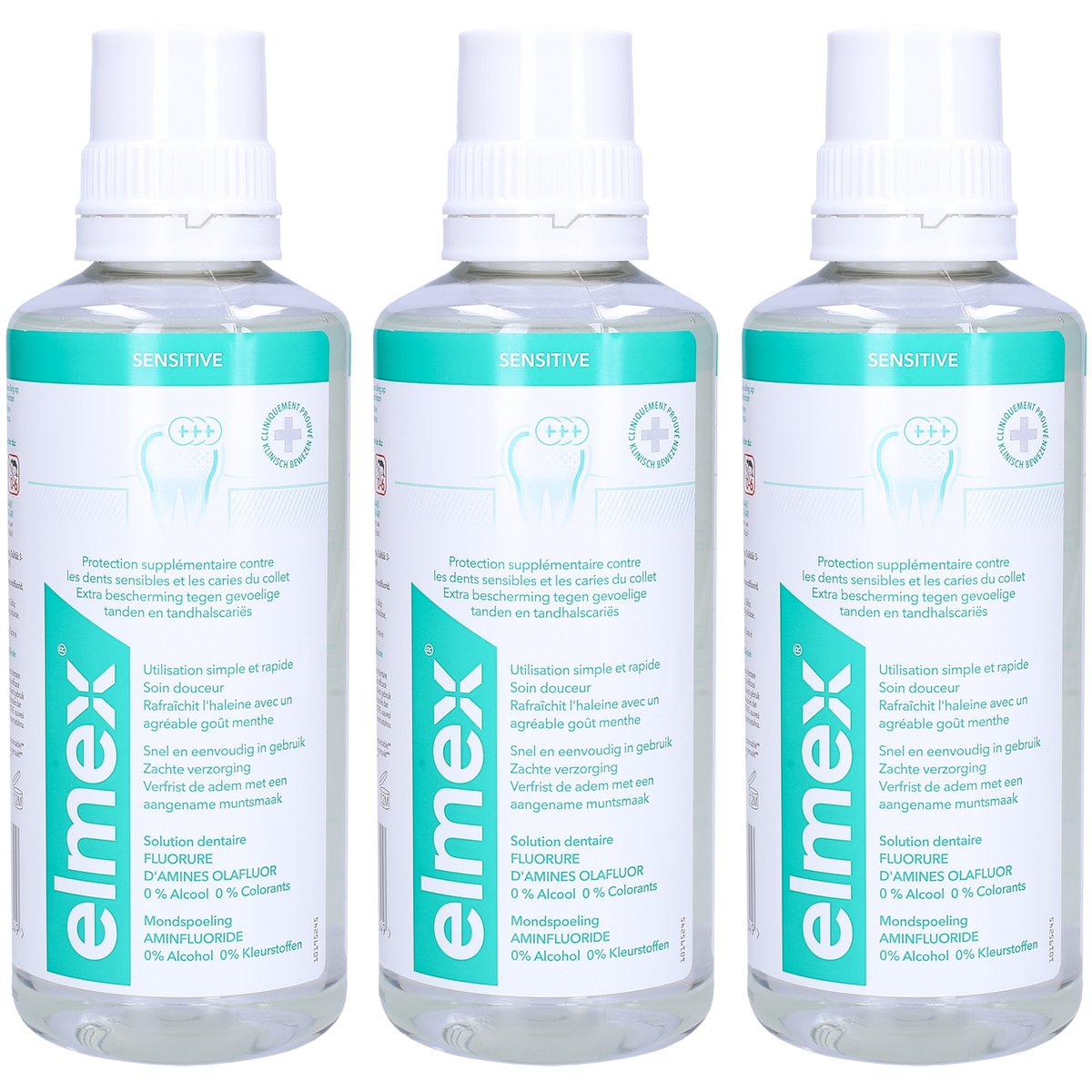 Elmex Sensitive, Płyn Do Płukania Jamy Ustnej, 3x400ml