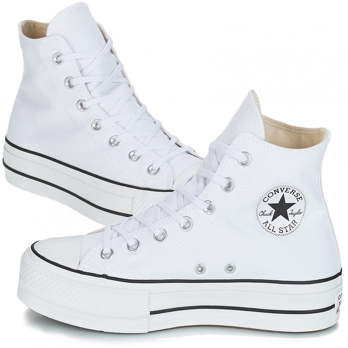 Converse buty trampki damskie białe wysokie platforma 560846C 37