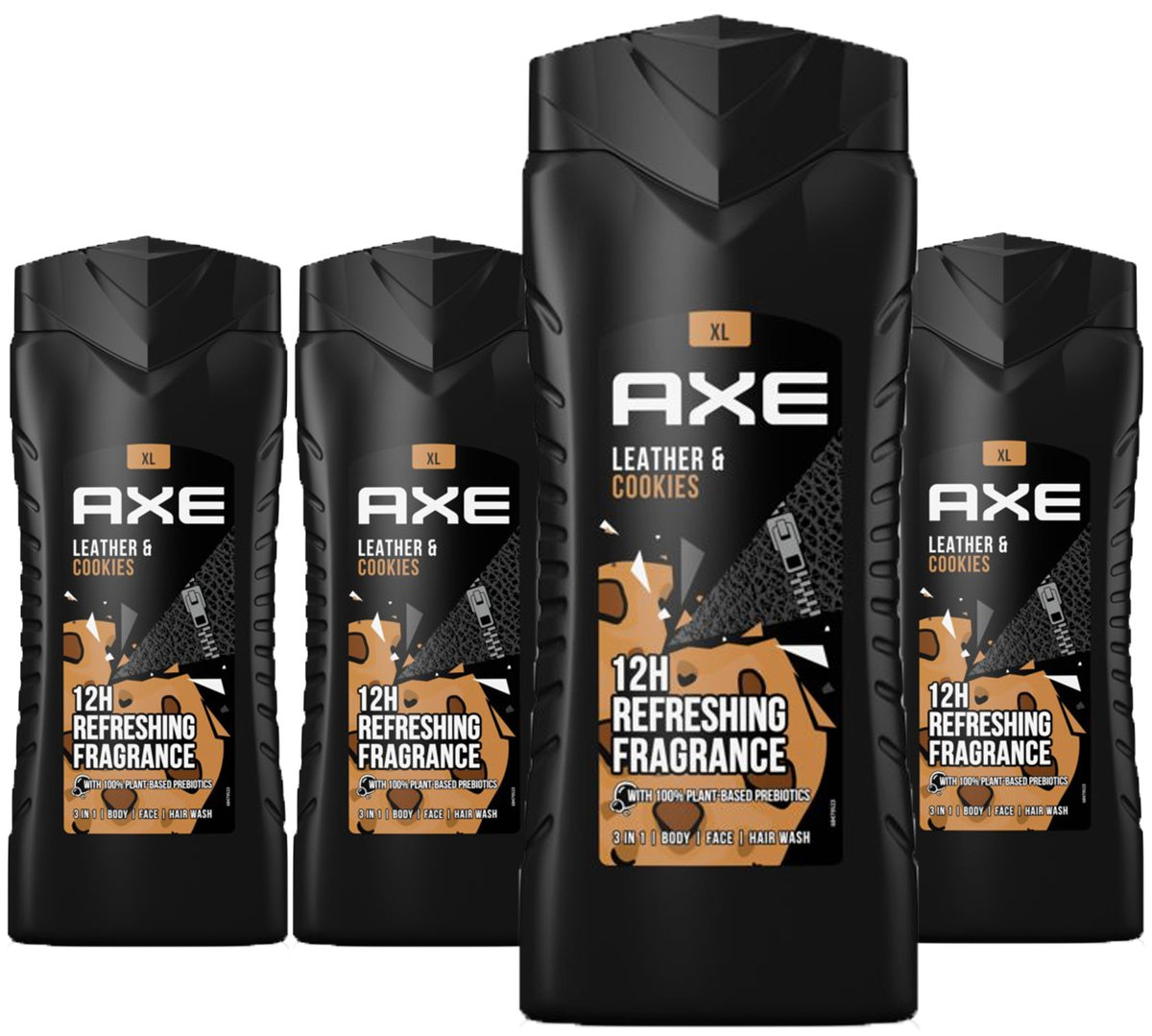 Axe, Leather & Cookies, Żel pod prysznic, 4x400 ml