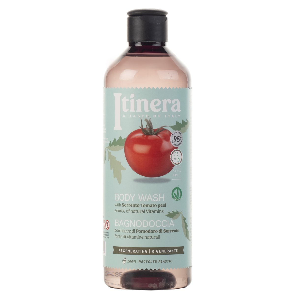Itinera, Regenerujący Płyn Do Mycia Ciała Z Pomidorem Z Sorrento, 95% Naturalnych Składników, 6x370ml