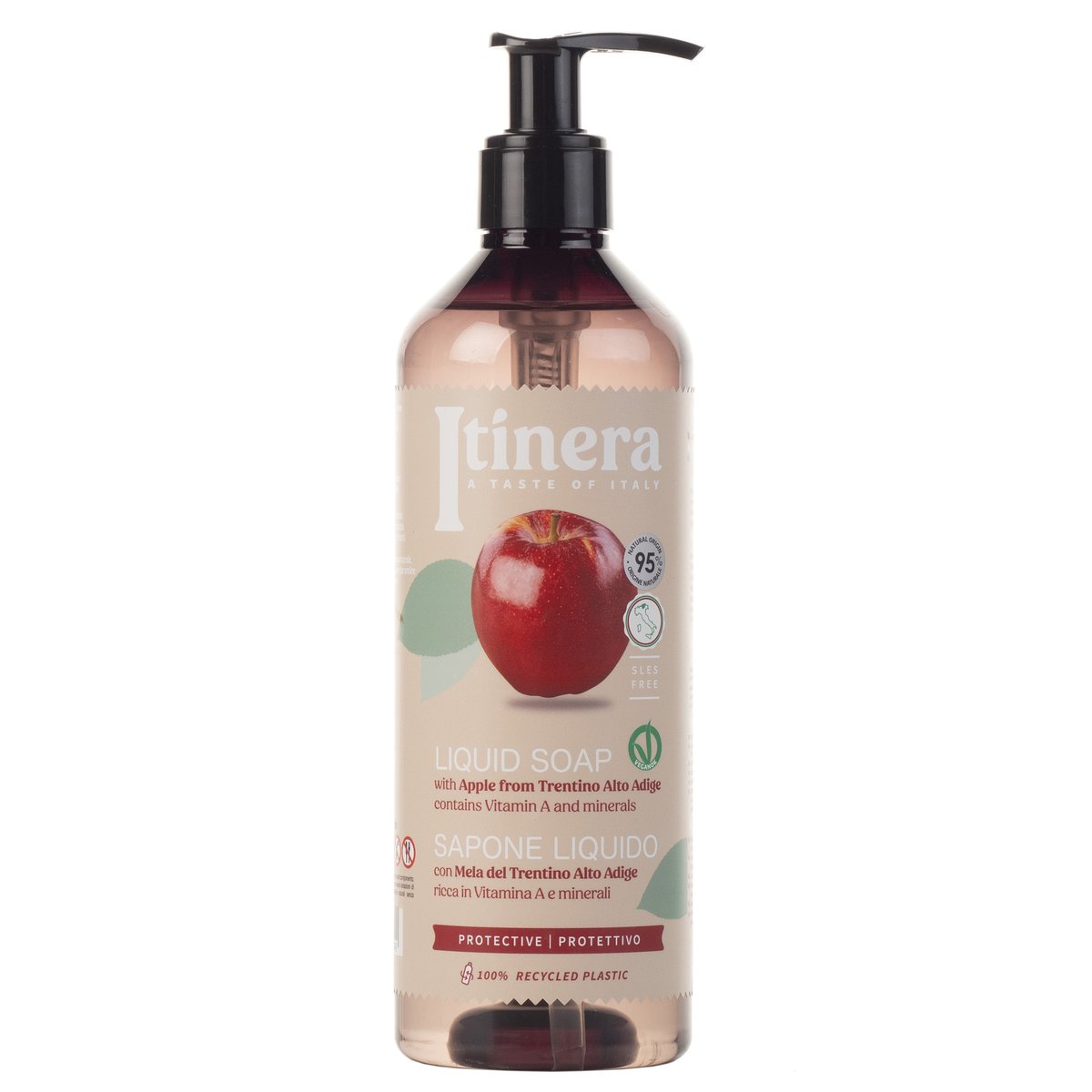 Itinera, Ochronne Mydło W Płynie Z Jabłkiem Z Trentino, 95% Składników Naturalnych, 6x370ml