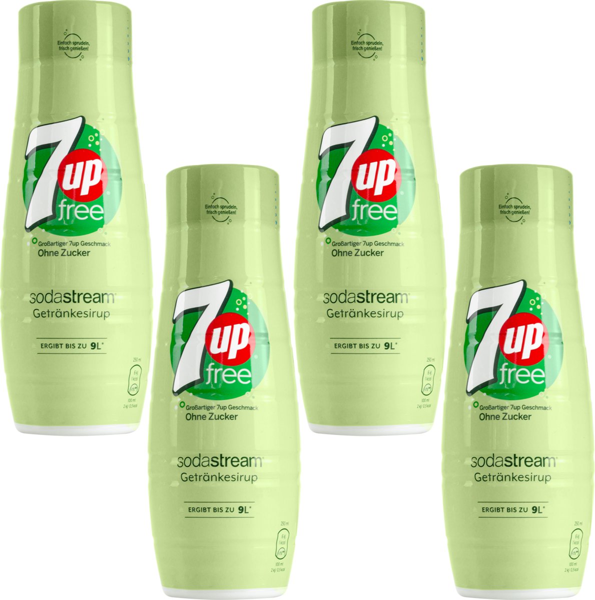 4x Syrop do SodaStream 7UP Free Zero Cukru