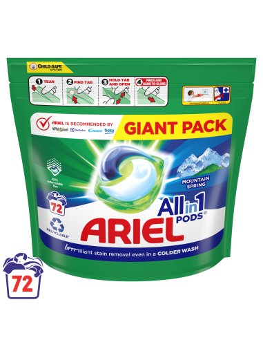 Ariel All In 1 Pods Kapsułki Do Prania Moutain Spring Giga Pack 72 Szt.