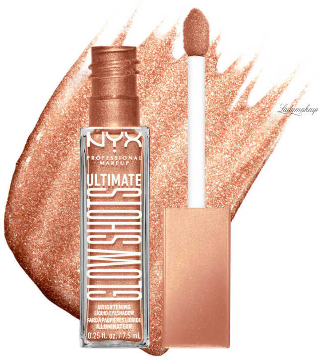 NYX Professional Makeup - ULTIMATE - GLOW SHOTS - Liquid Eyeshadow - Płynny cień do powiek - 7,5 ml - 08 TWISTED TANGERINE