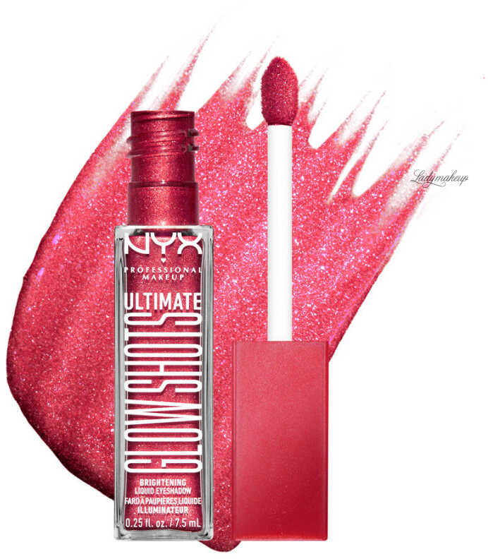 NYX Professional Makeup - ULTIMATE - GLOW SHOTS - Liquid Eyeshadow - Płynny cień do powiek - 7,5 ml - 12 RASPBERRY RAVE
