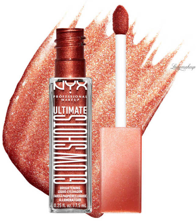 NYX Professional Makeup - ULTIMATE - GLOW SHOTS - Liquid Eyeshadow - Płynny cień do powiek - 7,5 ml - 11 CLEMENTINE FINE