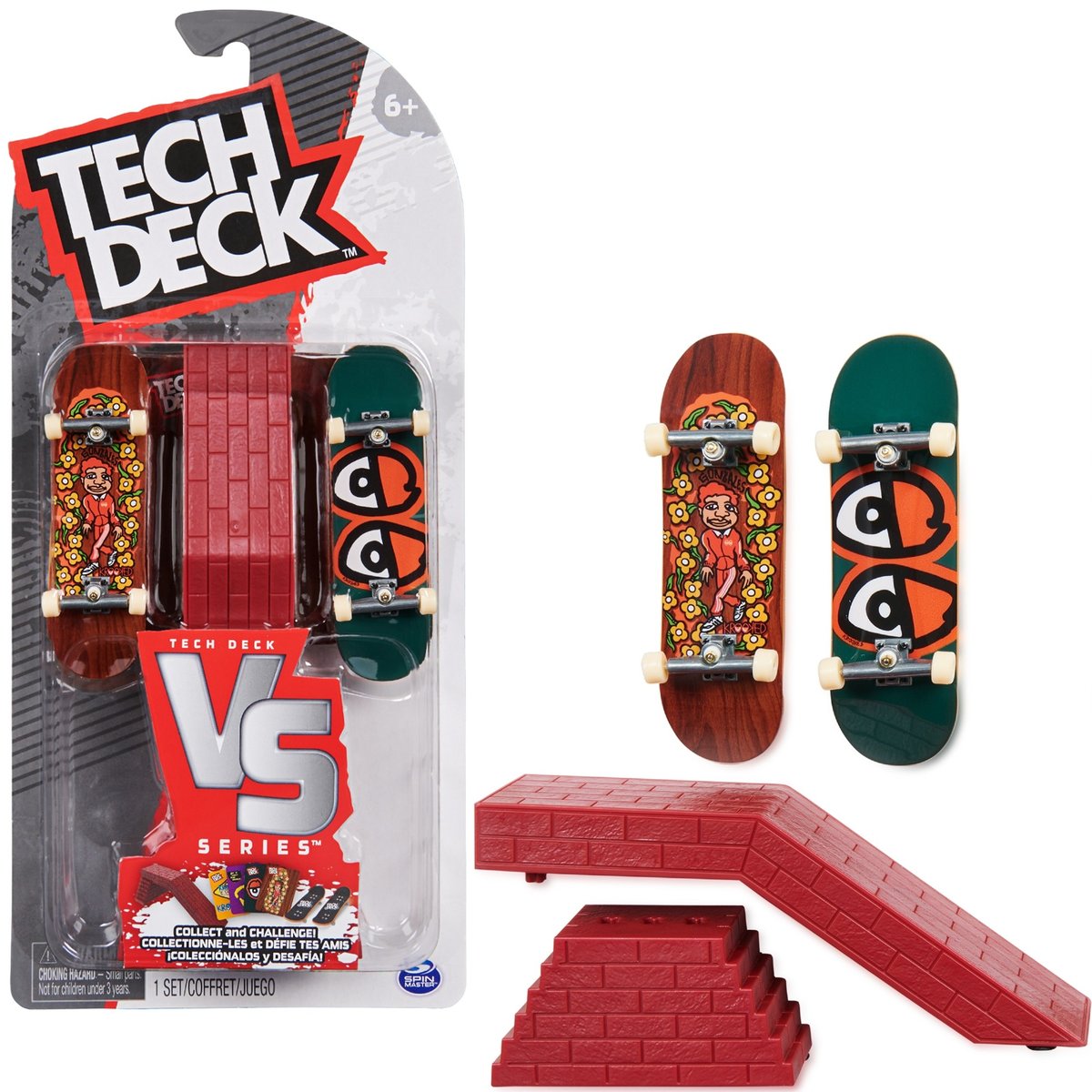 Tech Deck fingerboard Krooked VS Series zestaw 2 deskorolki i schody