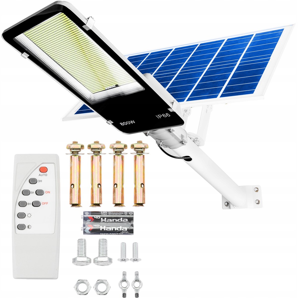 Lampa Solarna Uliczna LED 800W 6500K LATARNIA z Uchwytem i Pilotem