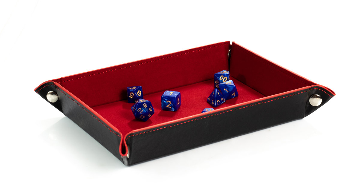 Aksamitno Skórzany Dice Tray Tacka Na Kości RPG Ciemności Hadesu 22x16 cm
