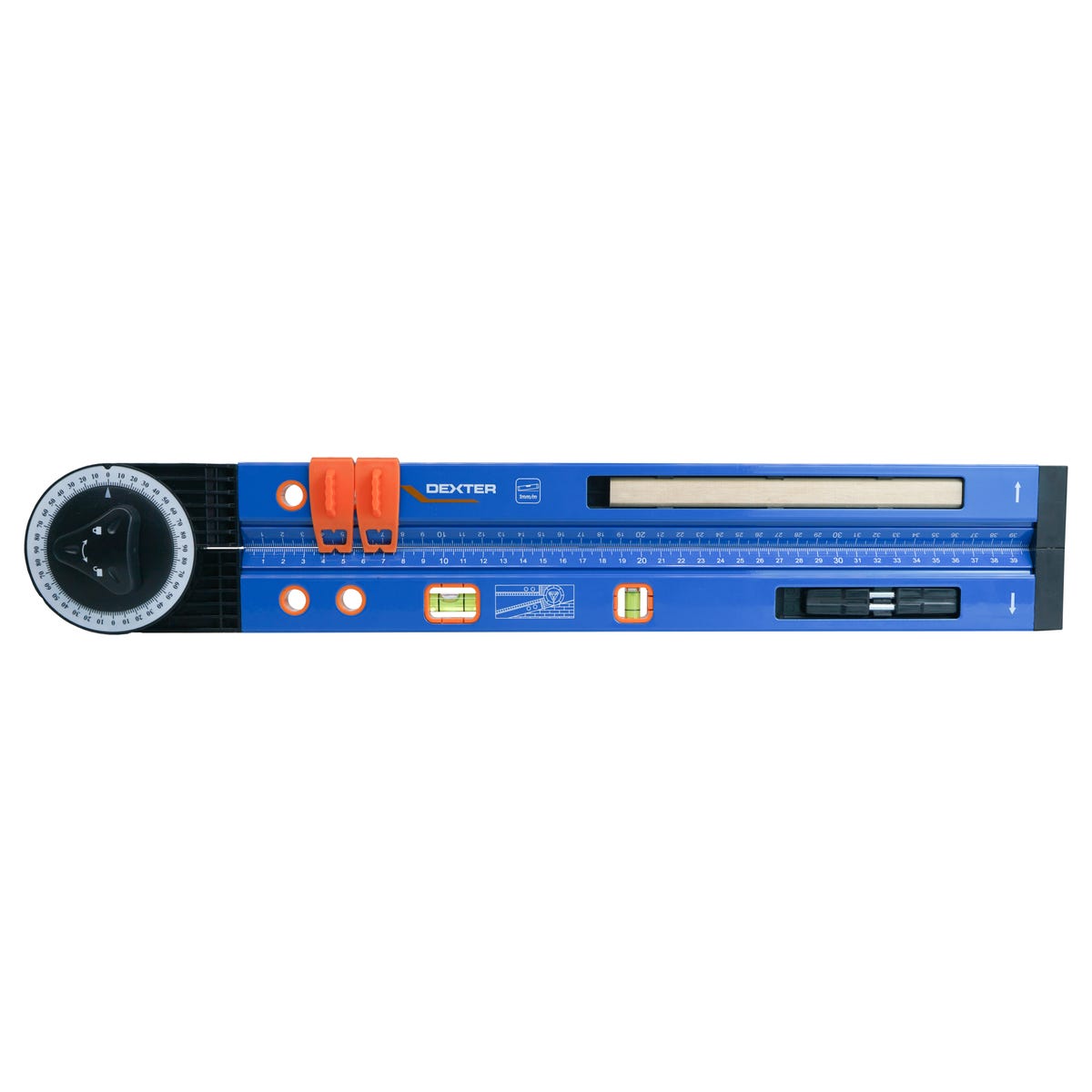 Kątownik regulowany z poziomicą i ołówkiem 52 cm Dexter 3276007315943