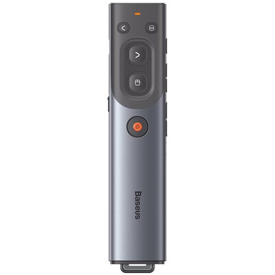 Wielofunkcyjny pilot Baseus Orange Dot do prezentacji, z czerwonym wskaźnikiem laserowym, akumulatorowy (szary)