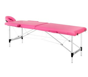 Stół składany do masażu aluminiowy komfort Activ Fizjo 2 segmentowe róż