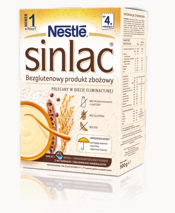 Nestle Sinlac Kaszka bezglutenowa dla alergików 500g