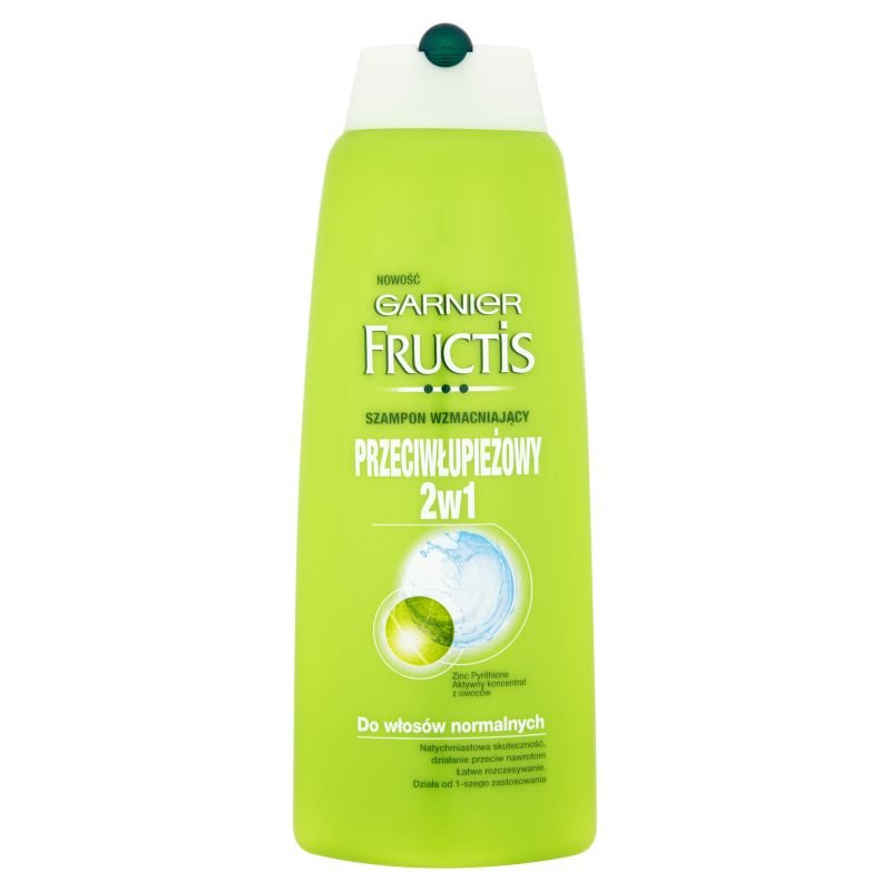 Garnier Fructis: szampon wzmacniający przeciwłupieżowy z odżywką 2w1 400ml