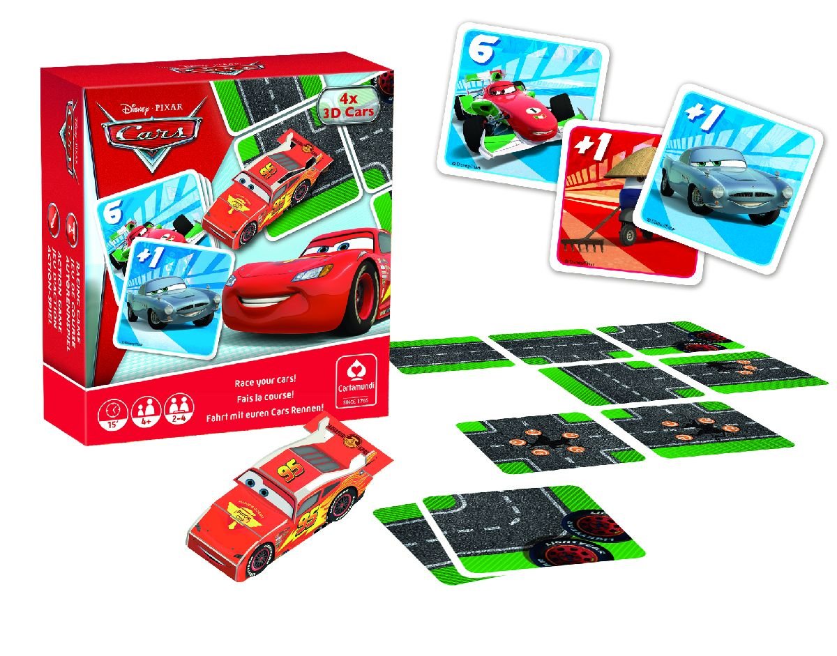 Cartamundi 22501639 2 in 1 Game Disney Cars, Box, czerwony