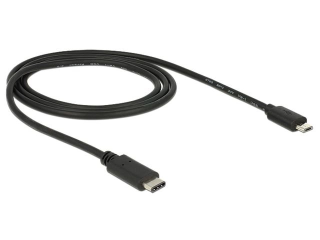 Фото - Кабель Delock KABEL USB-C(M)->USB MICRO(M) 2.0 1M CZARNY 