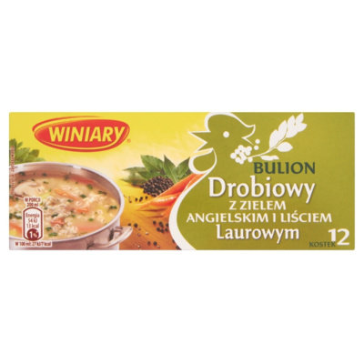 Nestle, Winiary, Bulion drobiowy z liściem laurowym i zielem angielskim, Kostka, 120 g